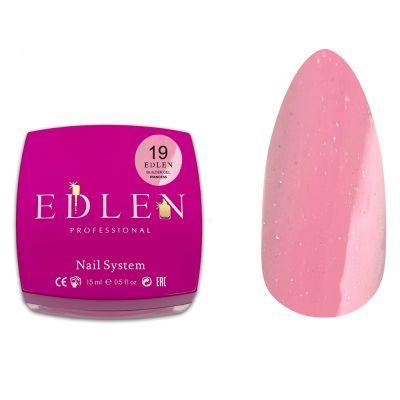 Строительный гель Edlen Princess Builder Gel №19 (яркий розовый с мелким шиммером) 15 мл