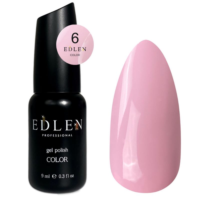 Гель-лак Edlen Color №006 (блідо-рожевий, емаль) 9 мл