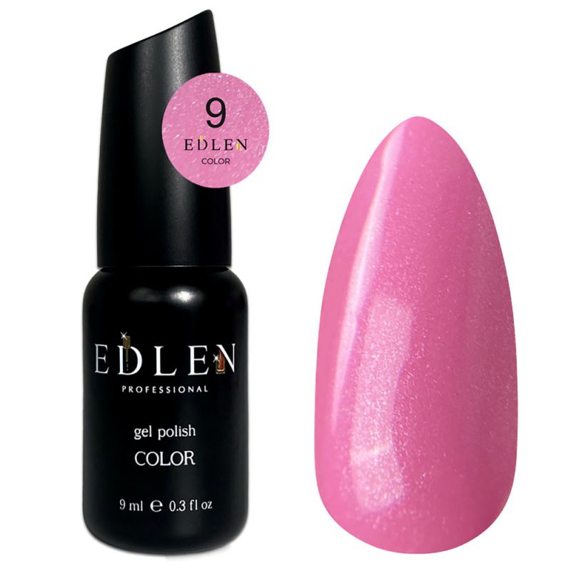 Гель-лак Edlen Color №009 (насичений рожевий з мікроблиском) 9 мл
