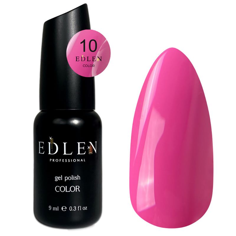 Гель-лак Edlen Color №010 (розовая фуксия, эмаль) 9 мл