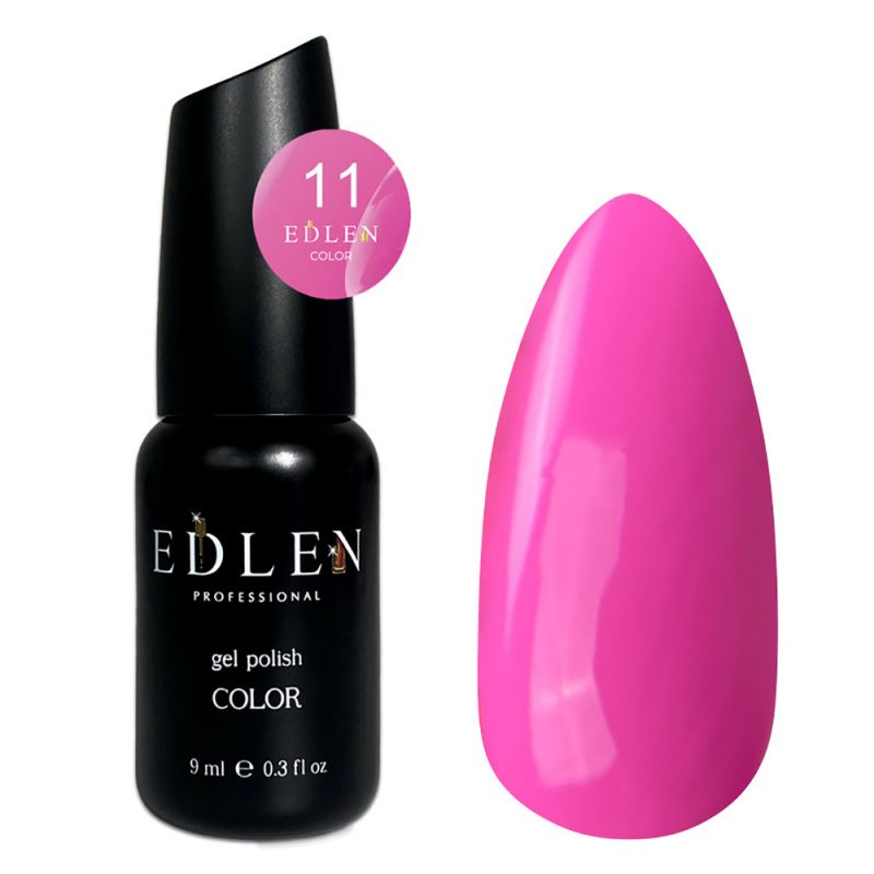 Гель-лак Edlen Color №011 (яскрава фуксія, емаль) 9 мл