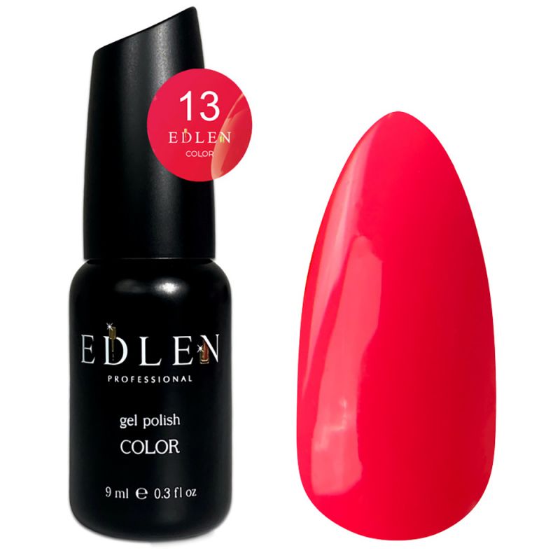 Гель-лак Edlen Color №013 (насыщенный коралловый, эмаль) 9 мл