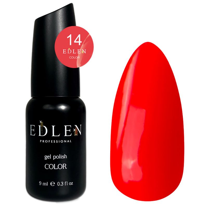 Гель-лак Edlen Color №014 (класичний червоний, емаль) 9 мл