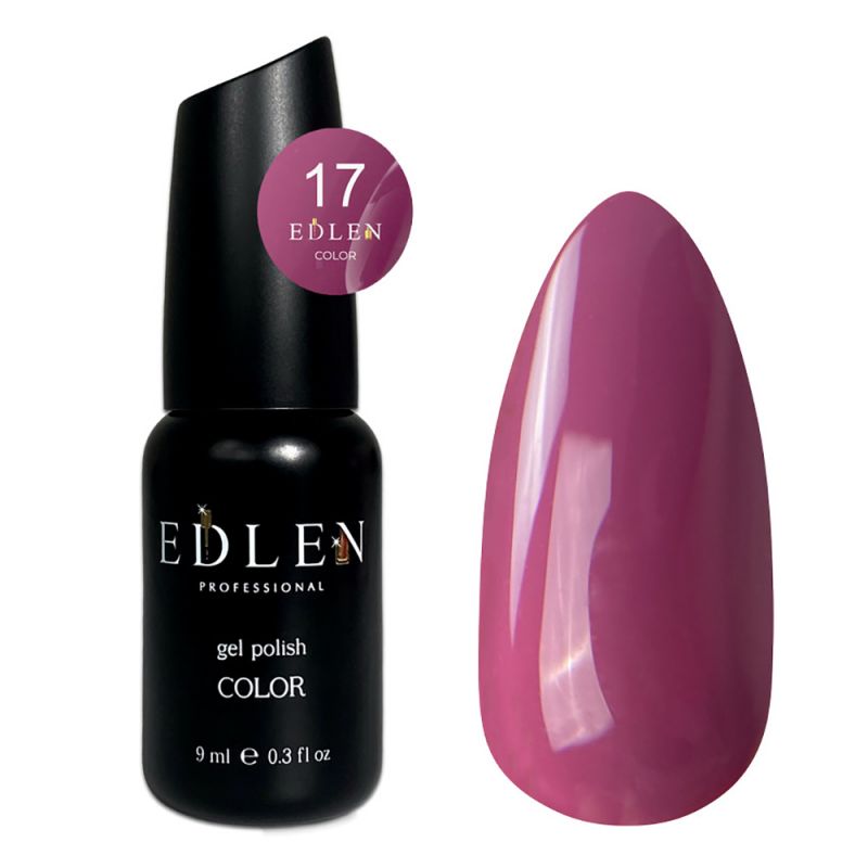 Гель-лак Edlen Color №017 (малиново-рожевий, емаль) 9 мл