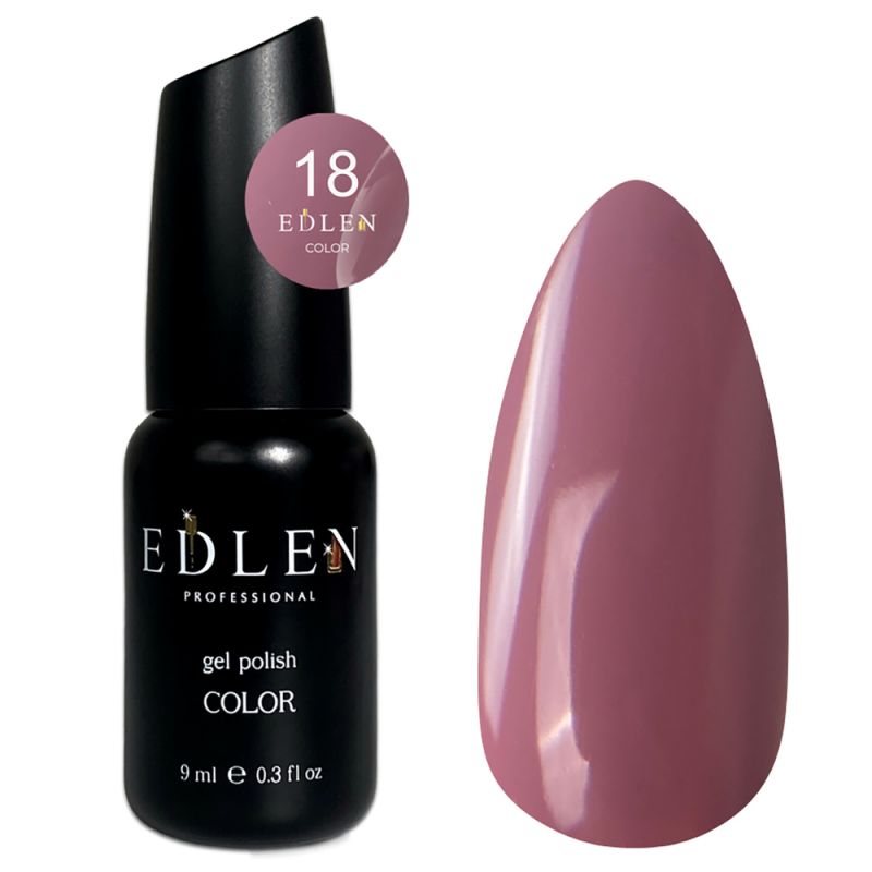 Гель-лак Edlen Color №018 (холодный бежево-розовый, эмаль) 9 мл
