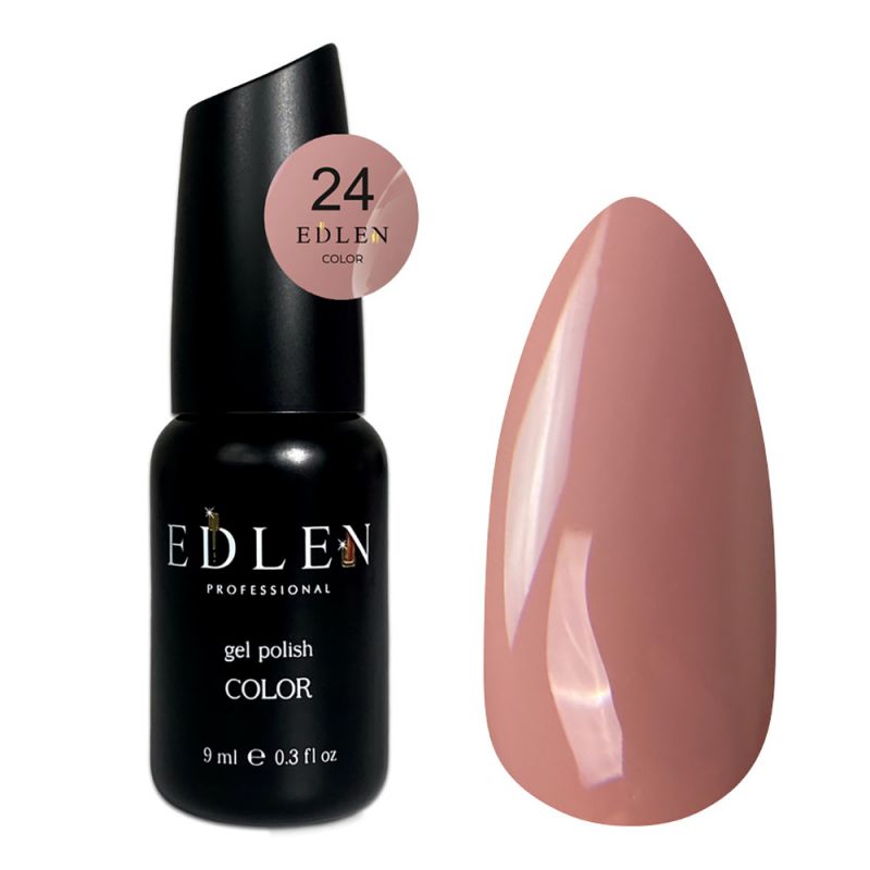 Гель-лак Edlen Color №024 (рожево-бежевий, емаль) 9 мл