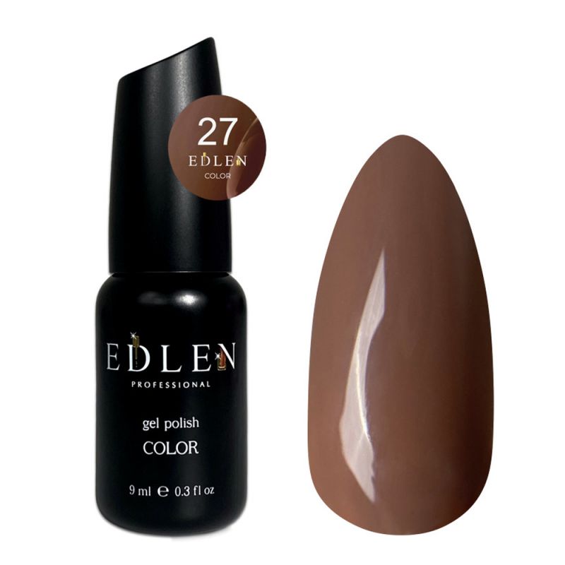 Гель-лак Edlen Color №027 (какао, емаль) 9 мл