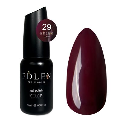 Гель-лак Edlen Color №029 (темный вишневый, эмаль) 9 мл