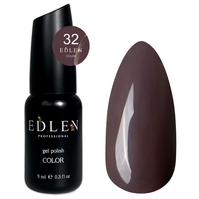 Гель-лак Edlen Color №032 (серо-коричневый, эмаль) 9 мл
