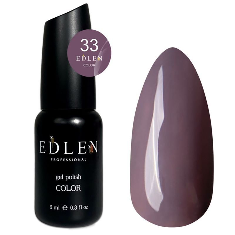 Гель-лак Edlen Color №033 (лилово-коричневый, эмаль) 9 мл