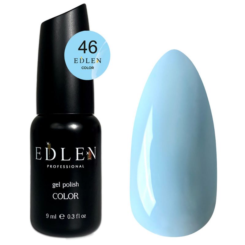 Гель-лак Edlen Color №046 (світло-блакитний, емаль) 9 мл
