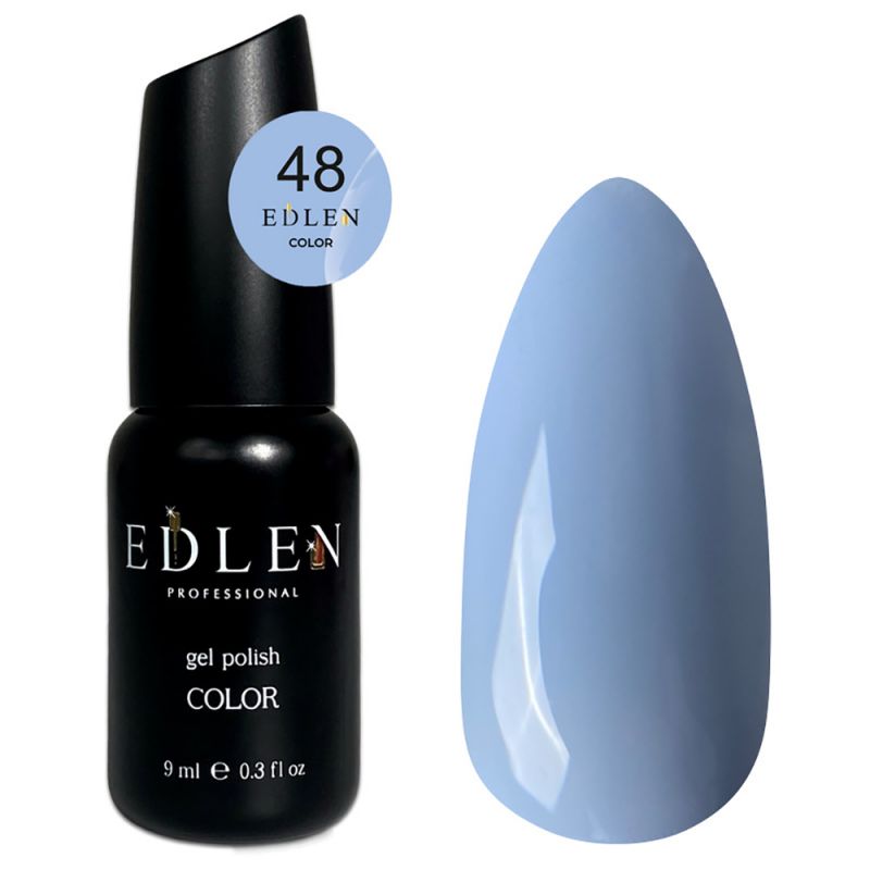 Гель-лак Edlen Color №048 (пастельный голубой, эмаль) 9 мл