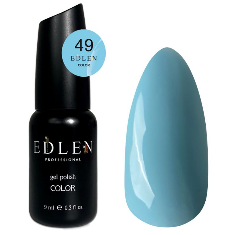 Гель-лак Edlen Color №049 (небесно-голубой, эмаль) 9 мл