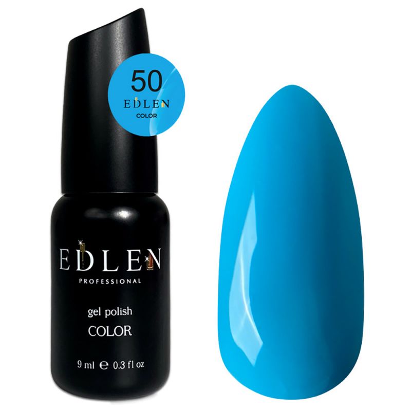 Гель-лак Edlen Color №050 (насыщенный голубой, эмаль) 9 мл