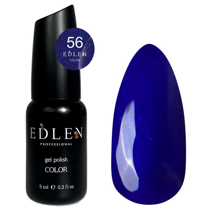 Гель-лак Edlen Color №056 (яскравий синій з мікроблиском) 9 мл