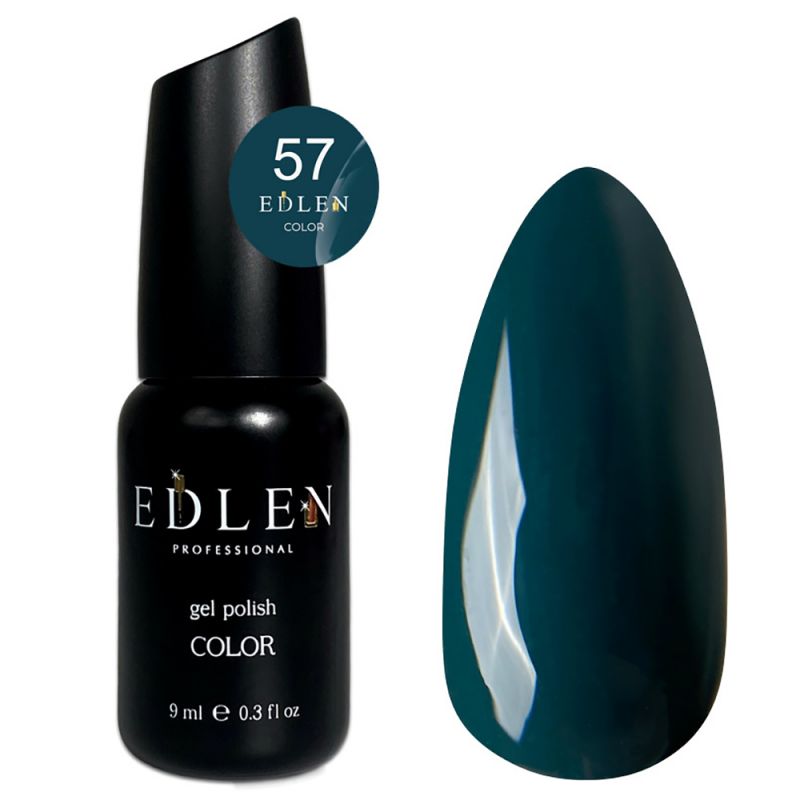 Гель-лак Edlen Color №057 (сине-зеленый, эмаль) 9 мл
