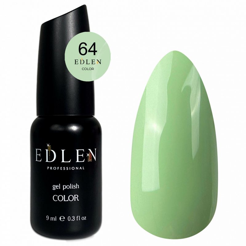 Гель-лак Edlen Color №064 (пастельный зеленый, эмаль) 9 мл