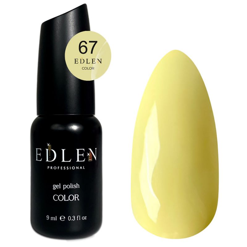 Гель-лак Edlen Color №067 (бледно-желтый, эмаль) 9 мл