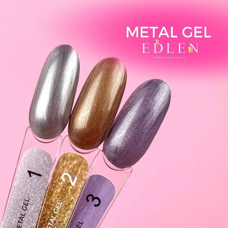 Гель-фарба Edlen Metal Gel Silver №01 (металевий срібний) 5 мл