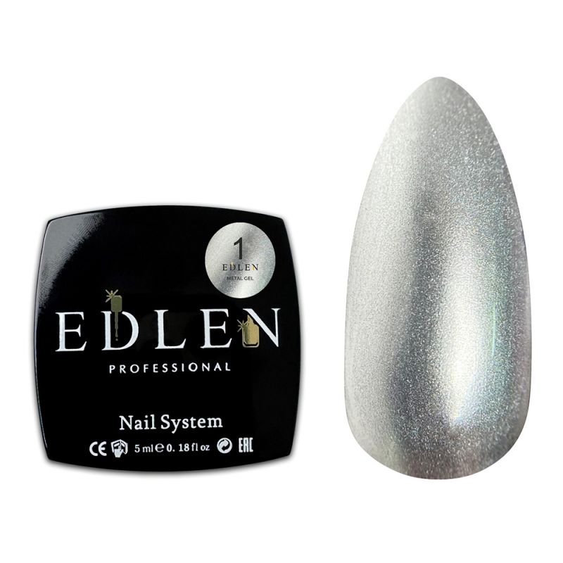 Гель-краска Edlen Metal Gel Silver №01 (металлический серебряный) 5 мл