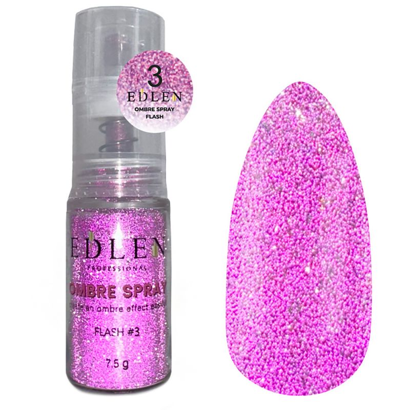 Спрей-пудра для нігтів Edlen Ombre Spray Flash №03 (рожевий, світловідбивний) 7.5 г