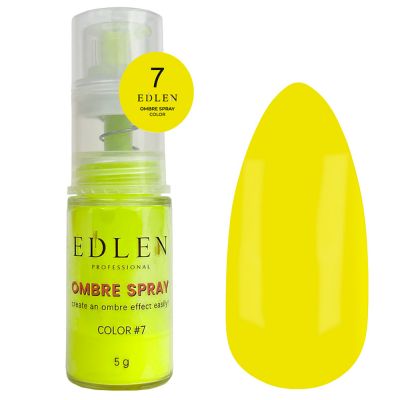 Спрей-пудра для ногтей Edlen Ombre Spray Neon №07 (желтый) 5 г