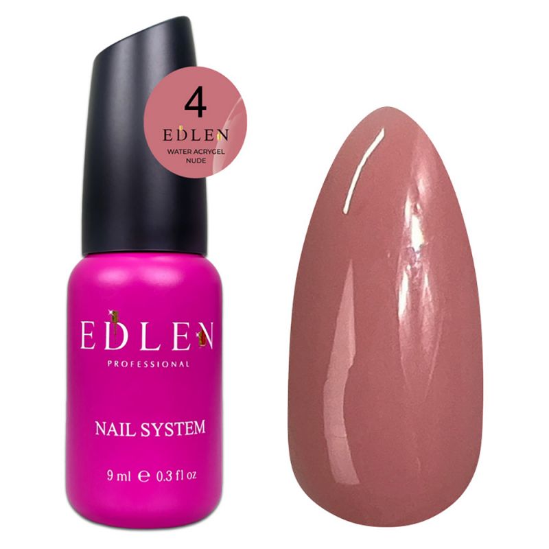 Акрил-гель для нігтів Edlen Water Acrygel Nude №04 (теплий беж) 9 мл