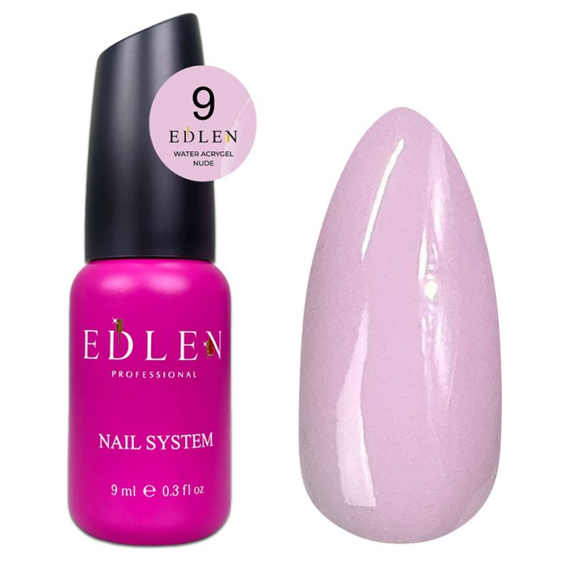 Акрил-гель для нігтів Edlen Water Acrygel Nude №09 (ніжний рожевий) 9 мл