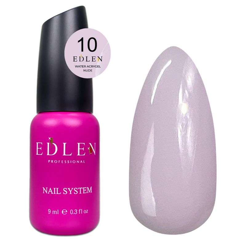 Акрил-гель для нігтів Edlen Water Acrygel Nude №10 (кокосовий) 9 мл