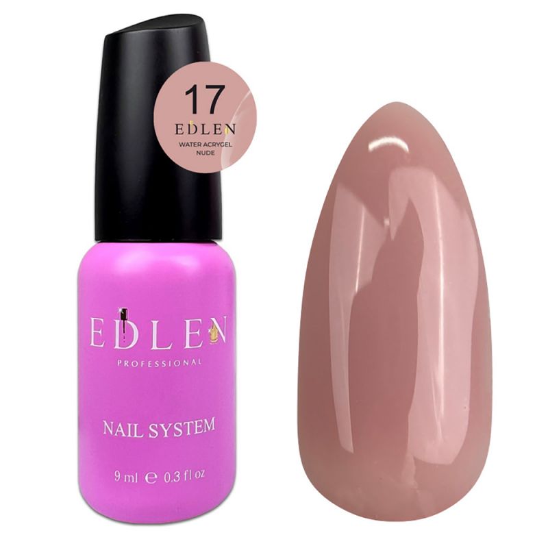 Акрил-гель для нігтів Edlen Water Acrygel Nude №17 (какао) 9 мл