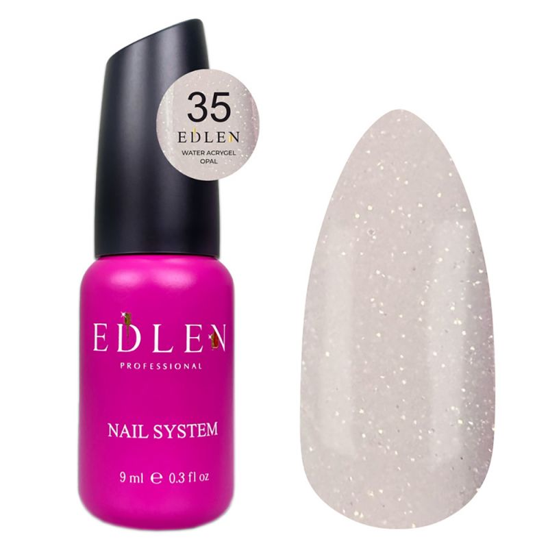 Акрил-гель для нігтів Edlen Water Acrygel Opal №35 (молочний світло-рожевий із шиммером) 9 мл