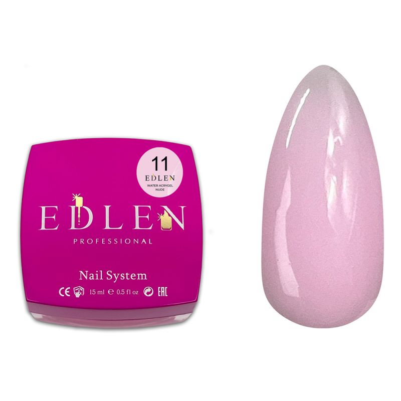 Акрил-гель для ногтей Edlen Water Acrygel Nude №11 (персиково-розовый) 30 мл