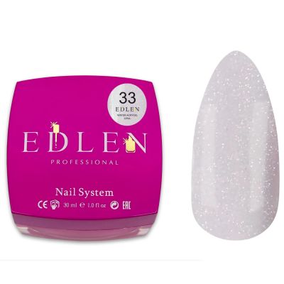 Акрил-гель для нігтів Edlen Water Acrygel Opal №33 (молочний сіро-рожевий із шиммером) 30 мл