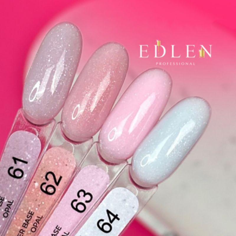 Камуфлирующая база Edlen Cover Base Opal №63 (розовый с серебристым шиммером) 17 мл