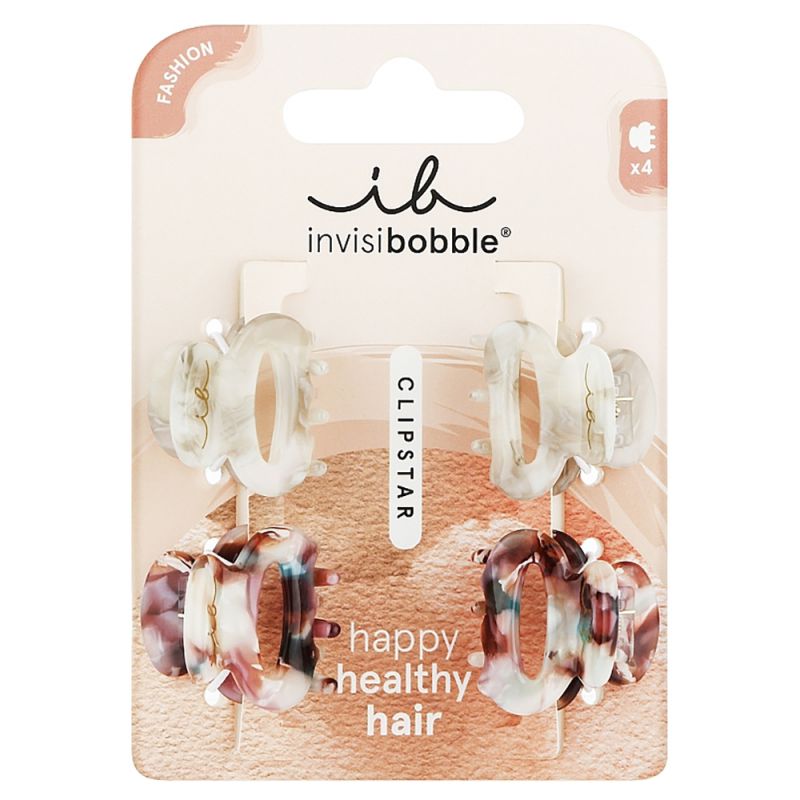 Заколка-краб для волос Invisibobble Clipstar Petit Bijoux (тигровый и розовый) 4 штуки