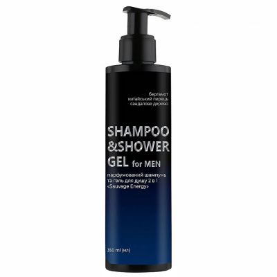 Шампунь для волосся чоловічий 2 в 1 MG Shampoo & Shower Gel For Men Sauvage Energy 350 мл