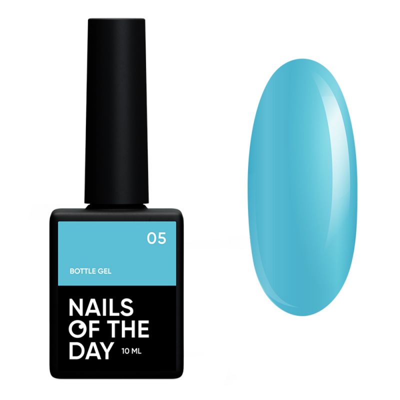 Камуфлюючий гель для зміцнення нігтів Nails Of The Day Bottle Gel №05 (блакитний) 10 мл