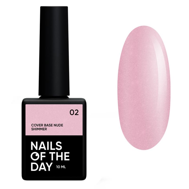 Камуфлююча база Nails Of The Day Nude Shimmer Base №02 (ніжно-рожевий з шиммером) 10 мл