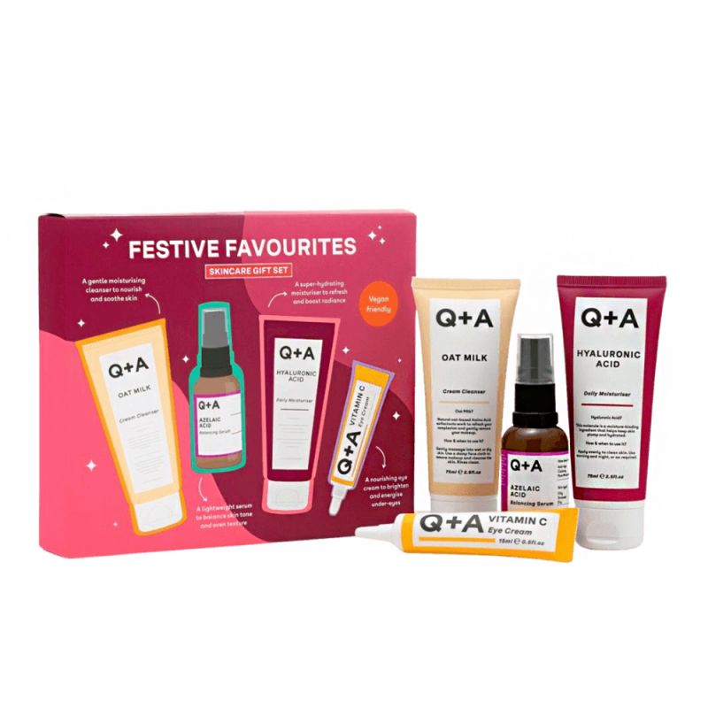 Подарунковий набір для догляду за шкірою обличчя Q+A Festive Favourites Skincare Gift Set