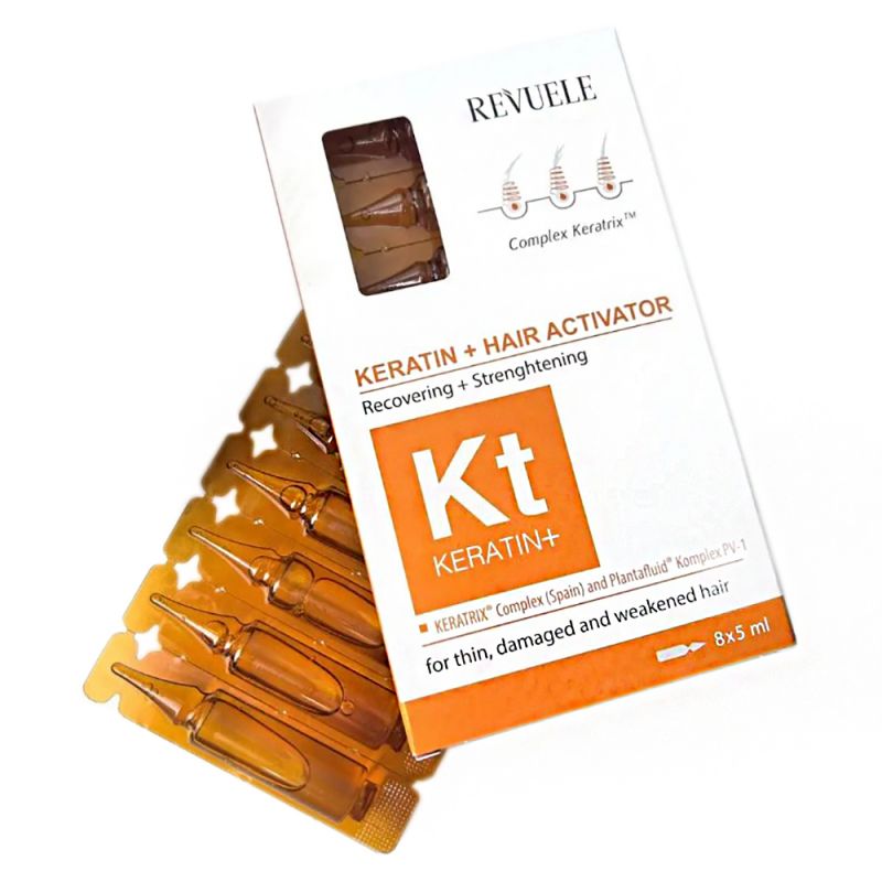 Ампули для відновлення волосся Revuele Keratin + Ampoules Hair Restoration Activator 8х5 мл
