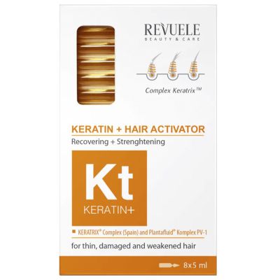 Ампули для відновлення волосся Revuele Keratin + Ampoules Hair Restoration Activator 8х5 мл
