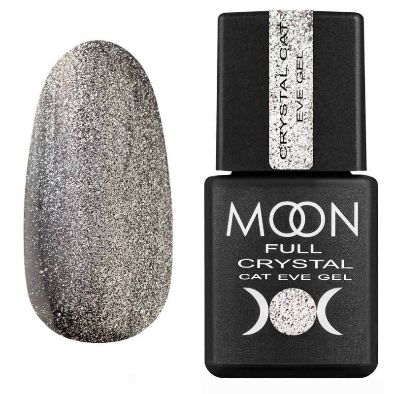 Гель-лак Moon Full Crystal Cat Eye Gel (серебряный, кошачий глаз) 8 мл