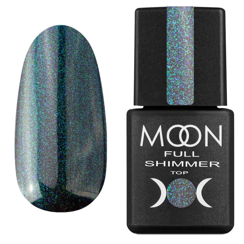 Топ для гель-лаку Moon Full Shimmer Top №1027 (з блакитним перлинним шиммером) 8 мл