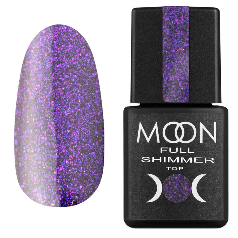 Топ для гель-лака Moon Full Shimmer Top №1031 (с фиолетовым жемчужным шиммером) 8 мл