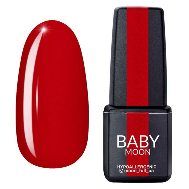 Гель-лак Moon Baby Red Chic №01 (клубнично-красный, эмаль) 6 мл