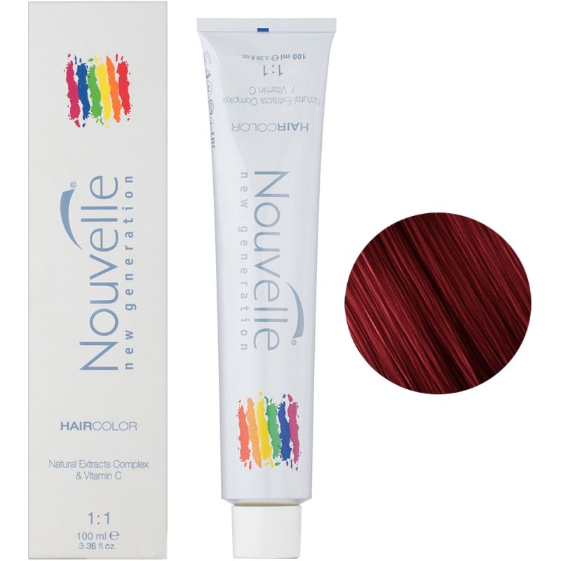 Крем-фарба для волосся Nouvelle Hair Color 6.60 (глибокий темно-червоний русявий) 100 мл