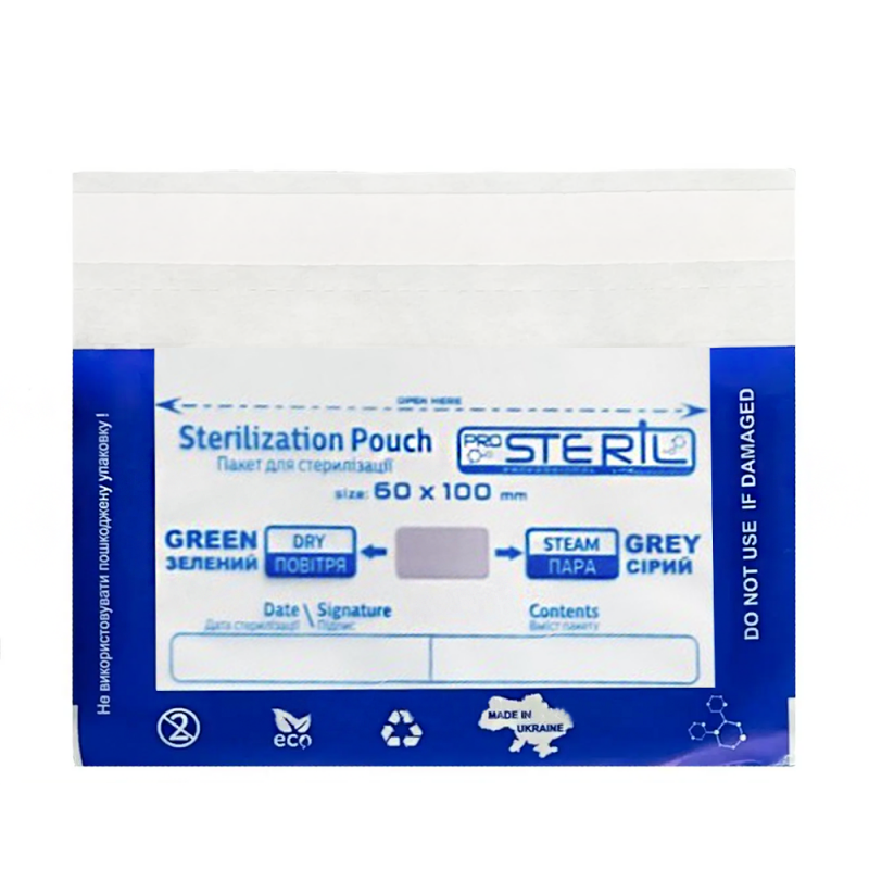 Крафт-пакет для стерилизации ProsteriL Sterilization Pouch Combi Premium 60х100 мм (прозрачный) 100 штук