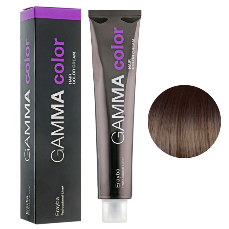 Крем-краска для волос Erayba Gamma Hair Color Cream 6/10 (темный пепельный блонд) 100 мл