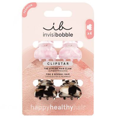 Заколка-краб для волос Invisibobble Clipstar Petit Four (тигровый и розовый) 4 штуки