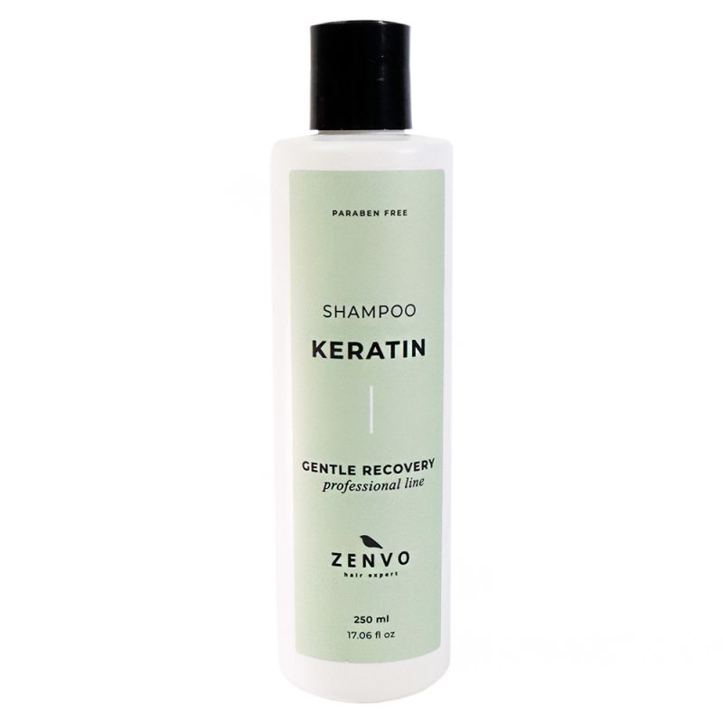 Шампунь для відновлення пошкодженого волосся Zenvo Keratin Gentle Recovery Shampoo 250 мл